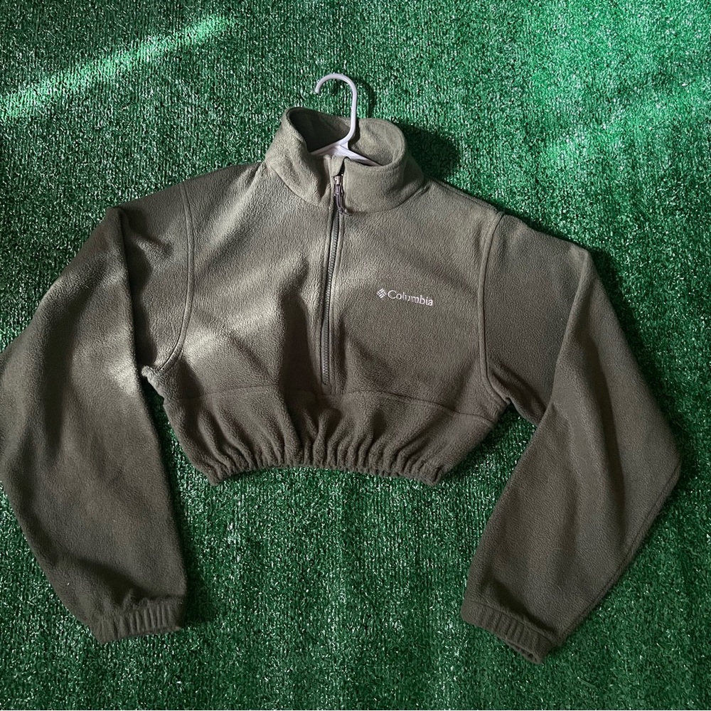Reworked Columbia olive Green Fleece Pullover